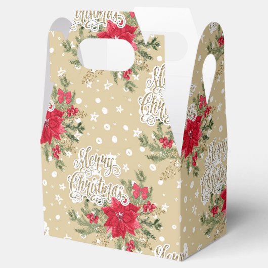 Merry kerst Red Poinsettia Bedankdoosjes (Geopend)