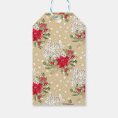 Merry kerst Red Poinsettia Cadeaulabel (Achterkant)