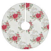 Merry kerst Red Poinsettia Kerstboom Rok (Voorkant)