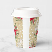 Merry kerst Red Poinsettia Papieren Bekers (Rechts)