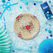 Merry kerst Red Poinsettia Papieren Bordje (Feest)