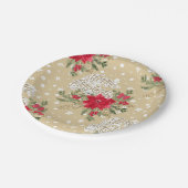 Merry kerst Red Poinsettia Papieren Bordje (Gekanteld)