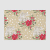 Merry kerst Red Poinsettia Tissuepapier (Voorkant)