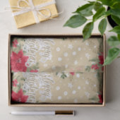 Merry kerst Red Poinsettia Tissuepapier (Geschenk)