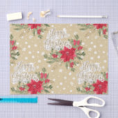 Merry kerst Red Poinsettia Tissuepapier (Craft)