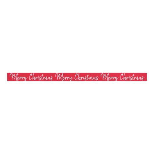 Merry kerst Red Ribbon Grosgrain Lint (Voorkant)