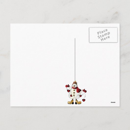 Merry kerst Red Snowman Feestdagenkaart (Achterkant)