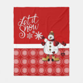 Merry kerst Red Snowman Fleece Deken (Voorkant)