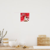 Merry kerst Red Snowman Poster (Keuken)