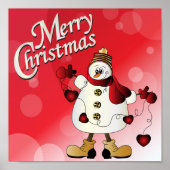 Merry kerst Red Snowman Poster (Voorkant)