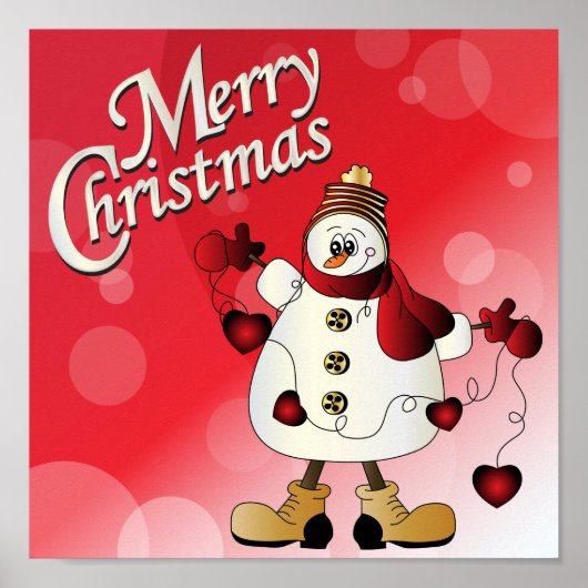 Merry kerst Red Snowman Poster (Voorkant)