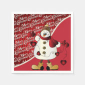 Merry kerst Red Snowman Servetten (Voorkant)
