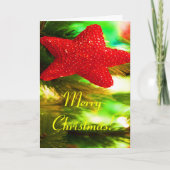 Merry kerst Red Star III Feestdagen Kaart (Voorkant)