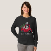 Merry kerst Red Truck Cat Lover Pajama T-shirt (Voorkant volledig)