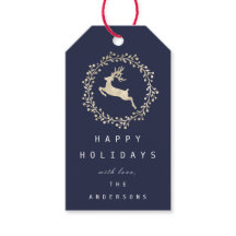 Merry kerst Reindeer Champaigne Gold Navy