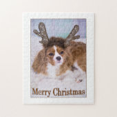 Merry kerst renindeer Cavalier King Charles Legpuzzel (Verticaal)