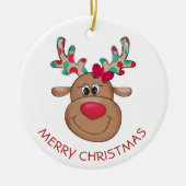 Merry kerst renindeer Girl Keramisch Ornament (Voorkant)