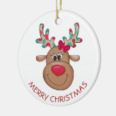 Merry kerst renindeer Girl Keramisch Ornament (Links)