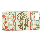 Merry kerst Retro Ornament Design Case-Mate iPhone Case (Achterkant (Horizontaal))