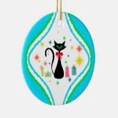 Merry kerst Retro Siamese Cat Keramisch Ornament (Rechts)