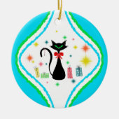 Merry kerst Retro Siamese Cat Keramisch Ornament (Voorkant)