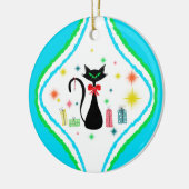 Merry kerst Retro Siamese Cat Keramisch Ornament (Links)