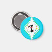 Merry kerst Retro Siamese Cat Magneet (Voorkant / Achterkant)