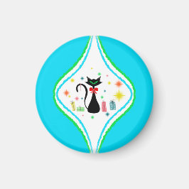 Merry kerst Retro Siamese Cat Magneet