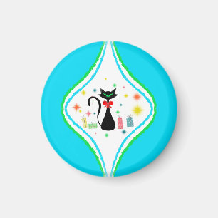 Merry kerst Retro Siamese Cat Magneet