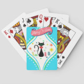 Merry kerst Retro Siamese Cat Pokerkaarten (Achterkant)