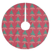 Merry kerst Retro Tree Skirt Kerstboom Rok (Voorkant)