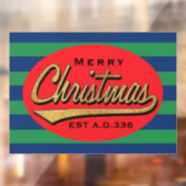 Merry kerst Retro Window Cling Raamsticker (Vel 2)