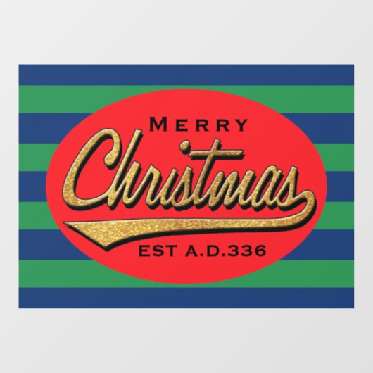 Merry kerst Retro Window Cling Raamsticker (Vel)