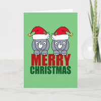 Merry kerst Rhino Cute