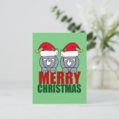 Merry kerst Rhino Cute Feestdagenkaart (Staand voorkant)