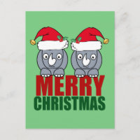 Merry kerst Rhino Cute