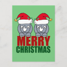 Merry kerst Rhino Cute