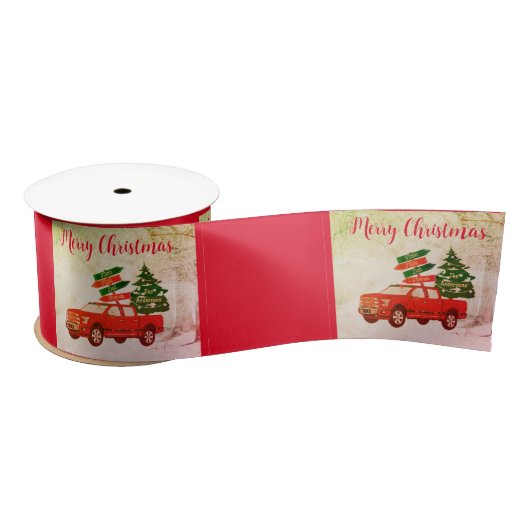 Merry kerst Ribbon Satijnen Lint (Spoel)