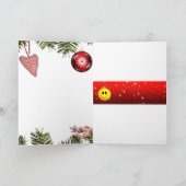 Merry kerst rode boog feestdagen kaart (Binnen)