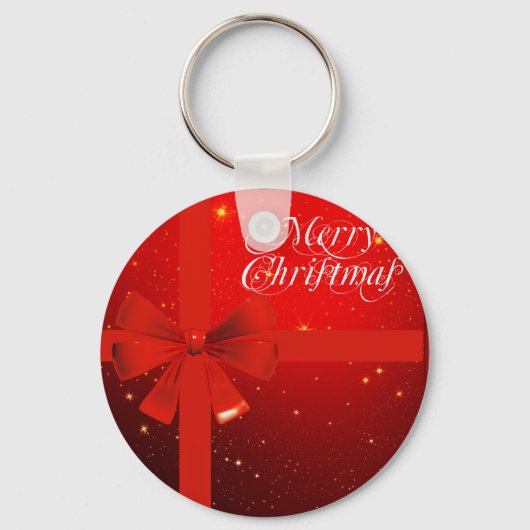 Merry kerst rode boog sleutelhanger (Voorkant)