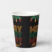 Merry kerst rode, gele typografie papieren bekers (Links)