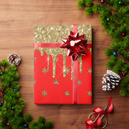 Merry kerst - rode glitter cadeaupapier