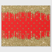 Merry kerst - rode glitter cadeaupapier (Vlak)