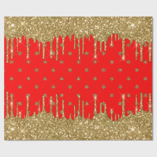 Merry kerst - rode glitter cadeaupapier (Vlak)