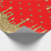 Merry kerst - rode glitter cadeaupapier (Hoek)