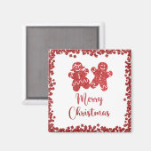 Merry kerst rode glitter magneet (Voorkant / Achterkant)