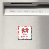 Merry kerst rode glitter magneet (Insitu (Vaatwasser))