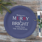 Merry-kerst Rode marine Blue Simple Minimalist Papieren Bordje