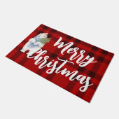 Merry kerst Rood schotel beer schattig Deurmat (Schuin)