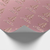 Merry kerst roos goudkerstboom cadeaupapier (Hoek)